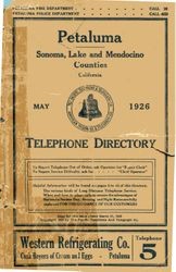 Petaluma, Sonoma, Lake and Mendocino counties, California, telephone directory, 1926, May