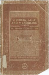 Sonoma, Lake and Mendocino counties, California, telephone directory, 1931, February