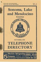 Sonoma, Lake and Mendocino counties, California, telephone directory, 1921, October