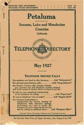 Petaluma, Sonoma, Lake and Mendocino counties, California, telephone directory, 1927, May