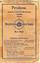 Petaluma, Sonoma, Lake and Mendocino counties, California, telephone directory, 1928, May