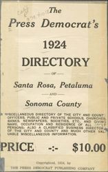 Press Democrat's 1924 directory of Santa Rosa, Petaluma and Sonoma County, 1924