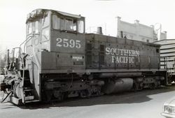 Train Down Main, Sebastopol, California, 1979 or 1980