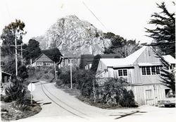 Mill buildings east of Willig Drive, Jenner, California, 1979 or 1980