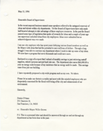 Letter advocating for environmental efforts