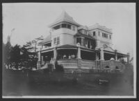 Arai family on porch of home in Riverside, Connecticut