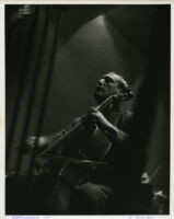 Gregor Piatigorsky playing the cello in rehearsal, 1947 [descriptive]