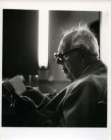 Andrés Segovia looking at a score, 1986 [descriptive]