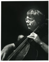 Lynn Harrell playing the cello, 1980 [descriptive]