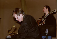 Chuck Manning and Larry Koonse performing with the L.A. Jazz Quartet, Los Angeles, December, 2001 [descriptive]