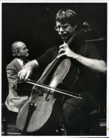 Lynn Harrell playing the cello with Brooks Smith at the piano, 1980 [descriptive]