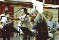 Nels Cline, John Fumo, Alex Cline and Vinny Golia performing at the Los Angeles County Museum of Art [descriptive]