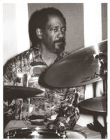 Sherman Ferguson playing the drums, Los Angeles, February 1996 [descriptive]