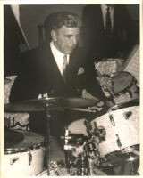 Louis (Louie) Bellson playing drums in Los Angeles, November 1995 [descriptive]