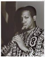 Eric Person playing soprano sax in Los Angeles, February 1997 [descriptive]