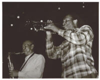 Oscar Brashear on trumpet and Harold Land on tenor saxophone, Los Angeles [descriptive]