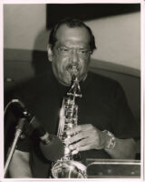 Ernie Watts playing the saxophone in Los Angeles, March 1997 [descriptive]