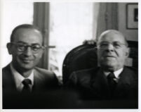 Pablo Casals with Jim Arkatov, 1956 [descriptive]