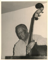 Ray Brown playing the double bass, Los Angeles, April 1997 [descriptive]