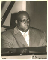 Cyrus Chestnut playing the piano in Los Angeles [descriptive]