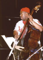 Christian McBride playing double bass, Los Angeles [descriptive]