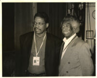 Gerald Wilson with an unidentified man, Los Angeles [descriptive]