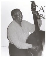 Ray Brown playing the double bass, Los Angeles, April 1997 [descriptive]