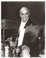 Chuck Flores playing the drums in Los Angeles [descriptive]