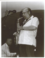 Red Holloway playing the alto saxophone, Los Angeles, September 1999 [descriptive]