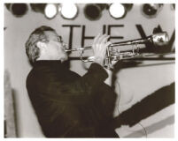 Herb Alpert playing trumpet in Los Angeles [descriptive]