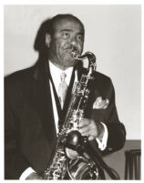 Benny Golson playing the tenor sax in Los Angeles [descriptive]