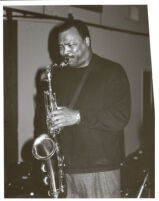 Ronnie Laws playing the tenor saxophone, Los Angeles, January 1999 [descriptive]