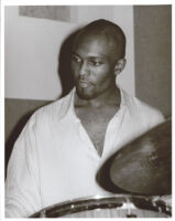 Leon Parker playing the drums, Los Angeles, September 1995 [descriptive]