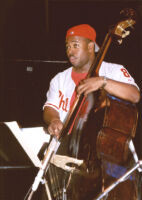 Christian McBride playing double bass, Los Angeles [descriptive]