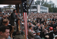 Vice President Richard Nixon gives a speech during his 1960 presidential campaign
