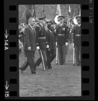 President Lyndon B. Johnson, a General and Upper Voltian President Maurice Yaméogo, 1965 [14A]