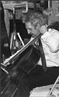 Fred Katz playing cello, 1979 [descriptive]