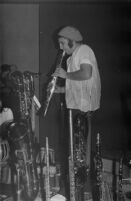 Vinny Golia playing clarinet, Los Angeles, 1977 [descriptive]