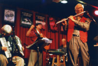 Herbie Mann, Geoff Mann, Gil Goldstein, and Paul Socolow performing, 2000 [descriptive]