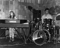 Joanne Grauer on keyboards, 1980 [descriptive]