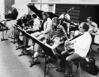 Supersax Morning Music Clinic at Cal Poly (California State Polytechnic University) in Pomona, 1980 [descriptive]