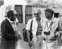 Andrew Simpkins with Percy Heath and Jerome Richardson at the Hollywood Bowl, 1983 [descriptive]