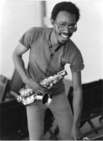 Lewis Jordan with a saxophone, 1978 [descriptive]