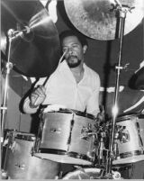 Carl Burnett on drums, 1979 [descriptive]