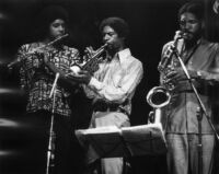 Frank Lowe, James Newton, and Butch Morris performing in Los Angeles, 1976 [descriptive]