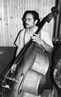 Roberto Miranda playing double bass in Los Angeles, 1980 [descriptive]