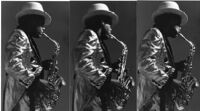 Julius Hemphill playing saxophone, 1977 [descriptive]