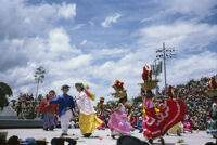 Chines de Oaxaca, puppets and women dancing [blurred], 1982