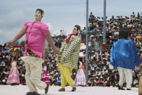 Chines de Oaxaca, puppets and women dancing [blurred], 1982