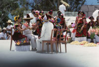 Juchitan, dancers sitting in chairs, 1982 or 1985